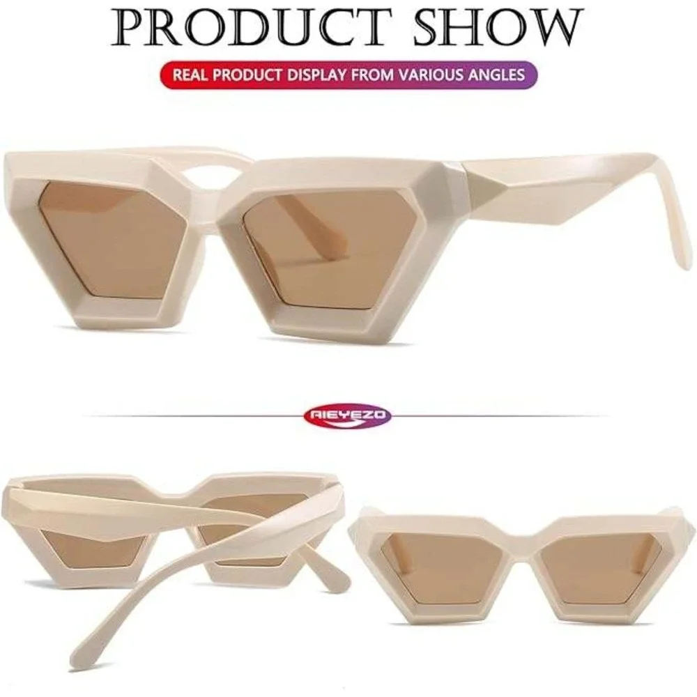 Geometric Cat Eye Sunglasses Women Fashion‎ UV400 Protection Trendy Festival New